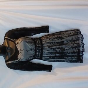 🔥 UP by Ultra Pink Black Embroidered Lace Dress, sz S